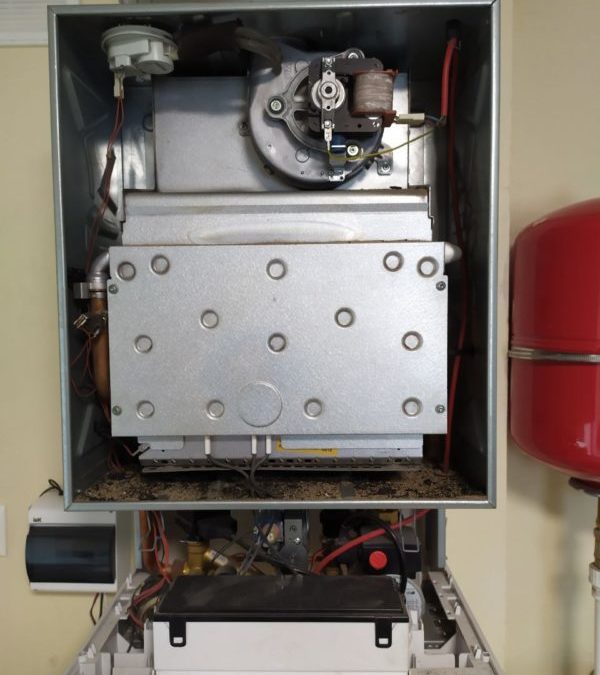 Ремонт и обслуживание газового настенного котла Wiessmann Vitopend 100 — заменили автоматический воздухоотводчик, заменили кран на входе воды в бойлер.