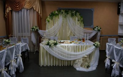 Оформление банкетного зала на свадьбу в Салмачах
