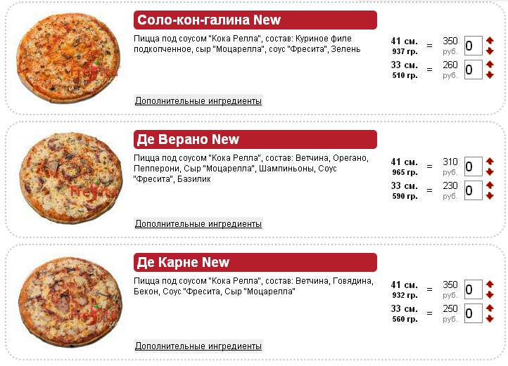 Пицца престиж в тучково меню