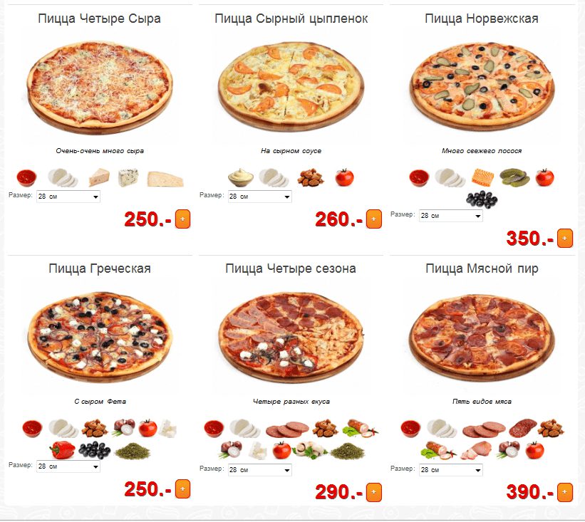 Сергейс пицца магнитогорск заказать пиццу. Размеры пиццы.