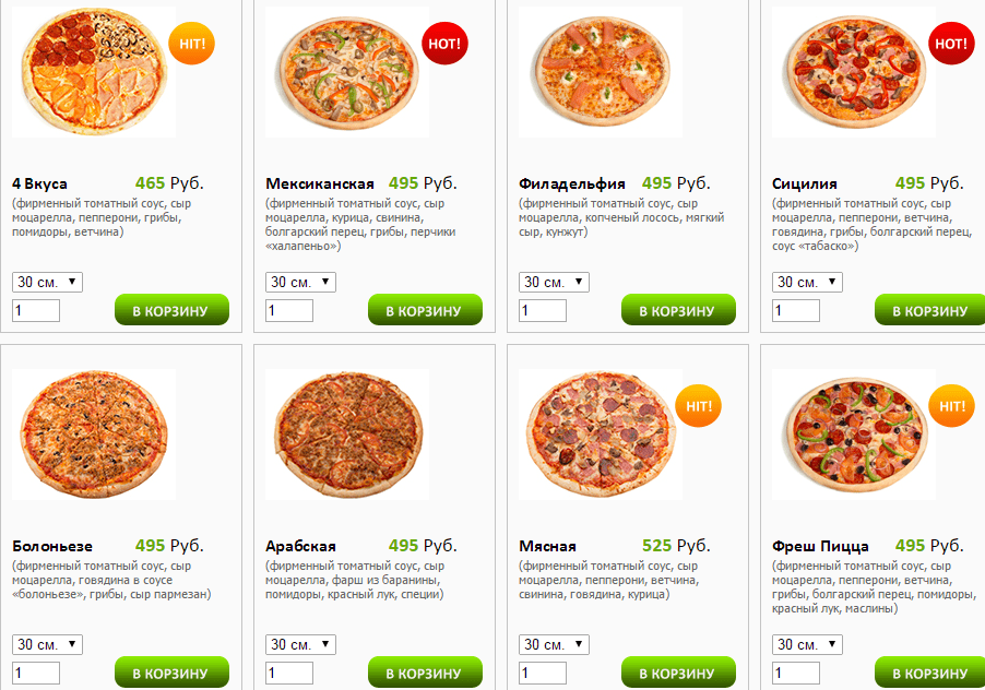 Сколько стоит пицца в спутнике